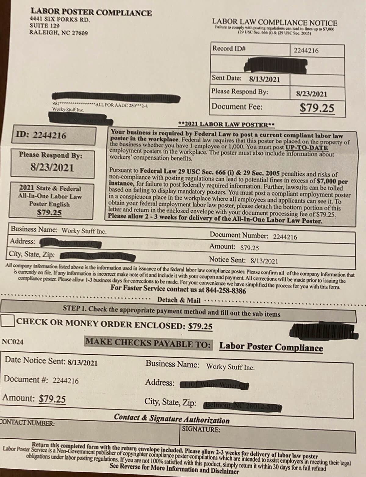 Labor Poster Scam Alert After Creating New Corporations Or Llcs