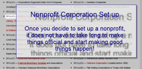 Nonprofit Corporation – Set Up a 501(c)3 Fast!