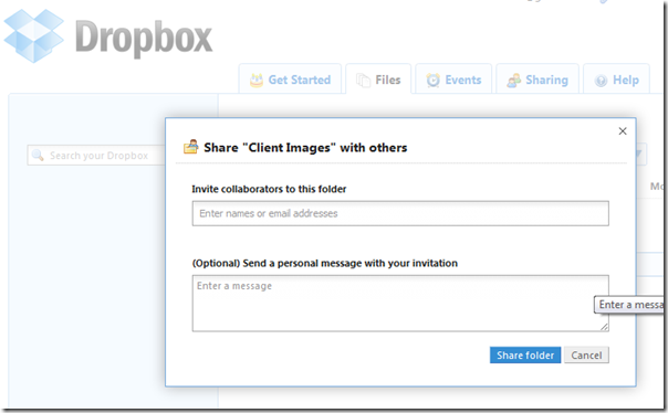 Sharing Client Images with Dropbox