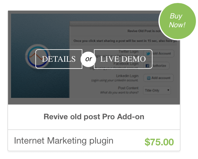 Tweet Old Post Pro Demo and Details