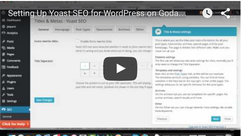 WordPress.com Migration to Godaddy Yoast SEO Setup fix