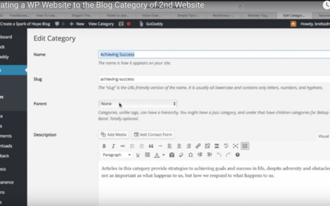 Migrating WordPress site to the Blog Category of 2nd Site