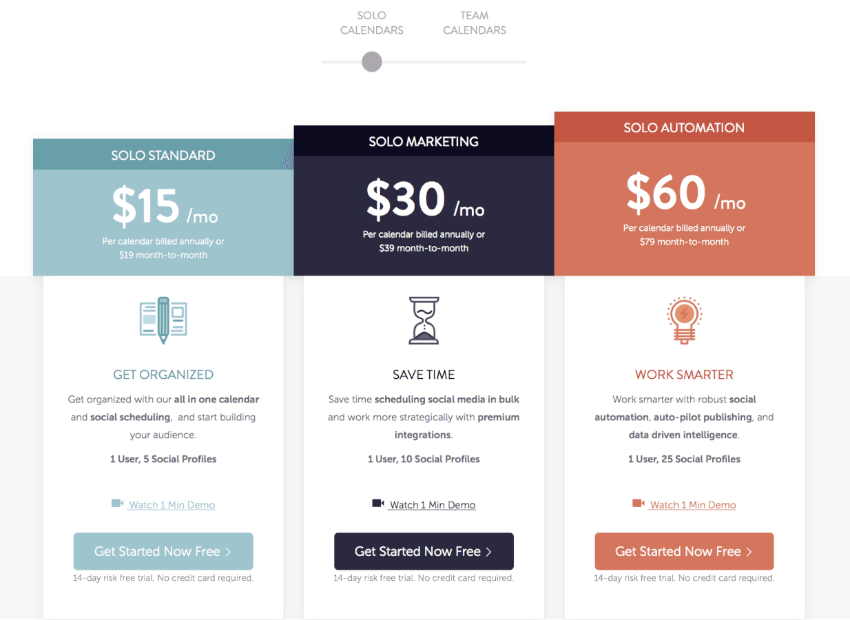 CoSchedule Pricing for Individual Users/sites