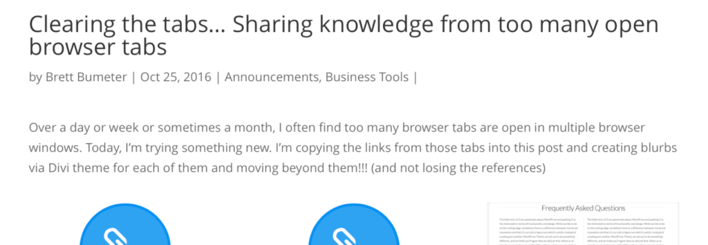 clearing the tabs