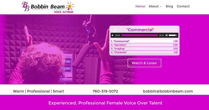Lovin' Bobbin's New Female Voice Over Site!