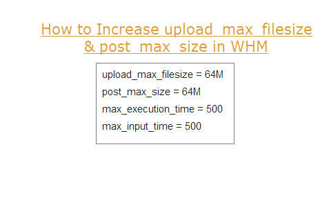 How to Increase upload_max_filesize and post_max_size in WHM