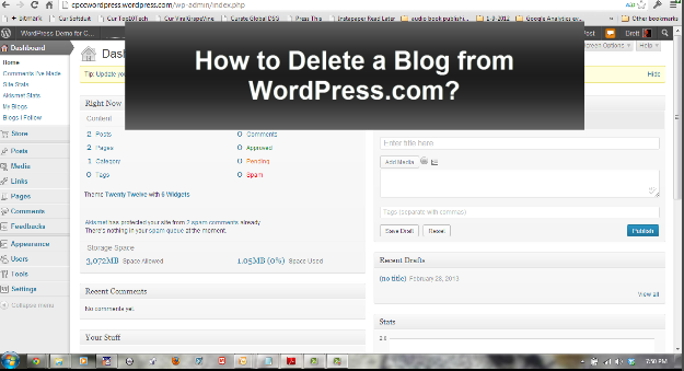 How to delete wordpress.com blog permanently