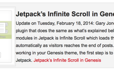 Infinite Scroll Genesis Video Tutorials