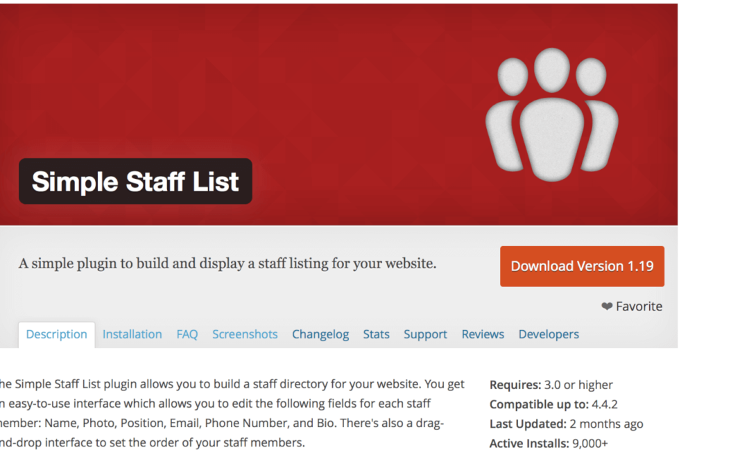 Simple Staff List - directory plugin
