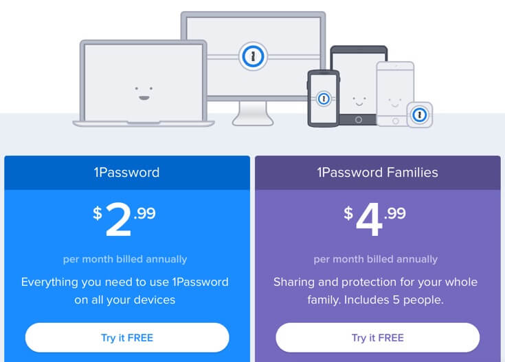 1Password Families or Individuals - subscription includes syncing and apps for all devices