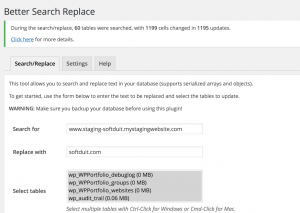 Better Search and Replace url cleanup