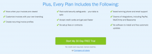 Freshbooks Online Bookkeeping Plan Features on all plans