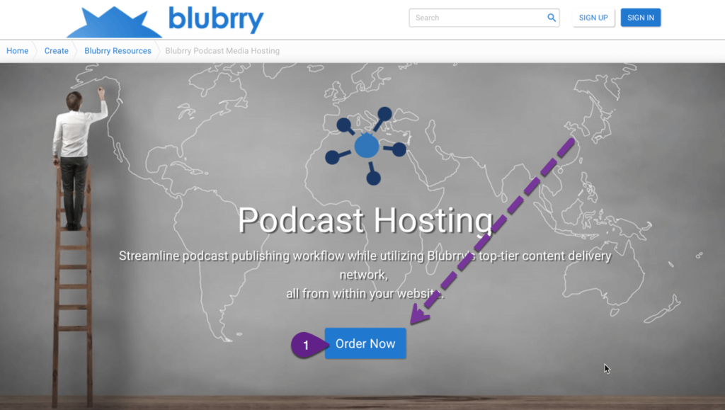 Blubrry Podcast Hosting Sign up 1