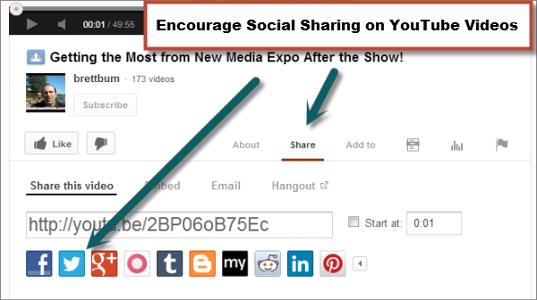 Encourage Social Sharing on YouTube Videos