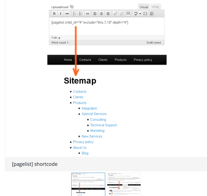 sitemap for humans setup examples.