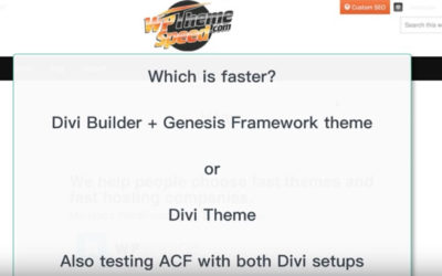 Genesis + Divi Builder Plugin vs Divi Theme speed comparisons (video)
