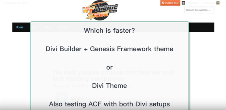 Divi Builder + Genesis vs Divi Theme speed test-2