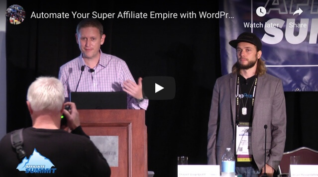 Good ASE session ‘Automating Your Affiliate Empire’
